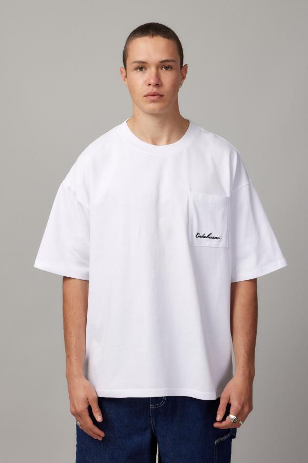 Factorie - Heavy Weight Box Fit Pocket Tshirt - Uc white/pocket calabasas