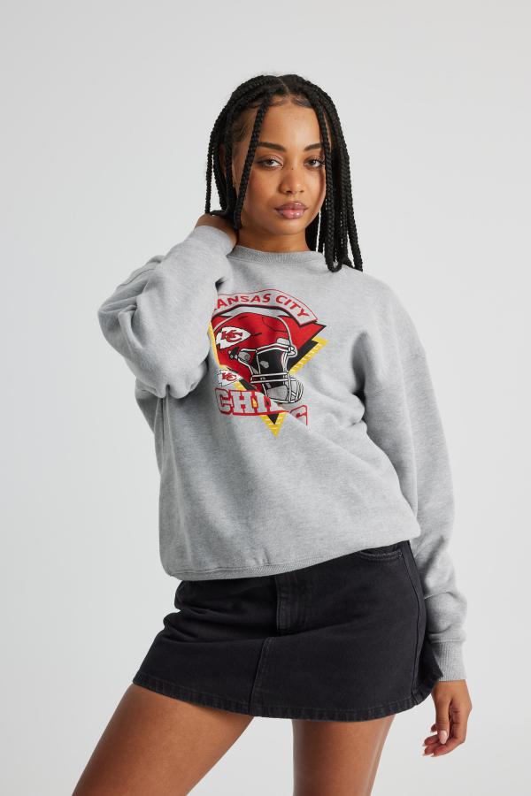 Factorie - Lcn Nfl Classic Crew Neck Sweater - Lcn nfl grey marle/chiefs