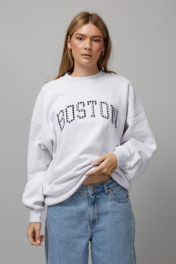 Factorie - Original Crew Neck Sweater - Silver marle/boston