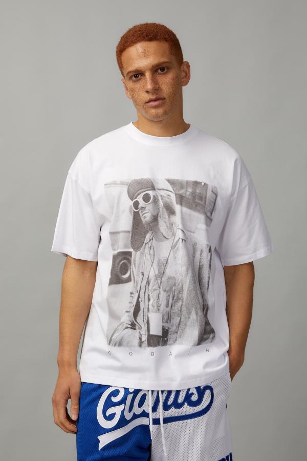 Factorie - Oversized Music Merch T Shirt - Lcn mt white/cobain sunnies