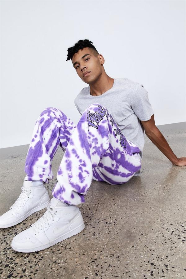 Factorie - Tv/Movie Relaxed Trackpant - Lcn car purple tie dye/rick & morty