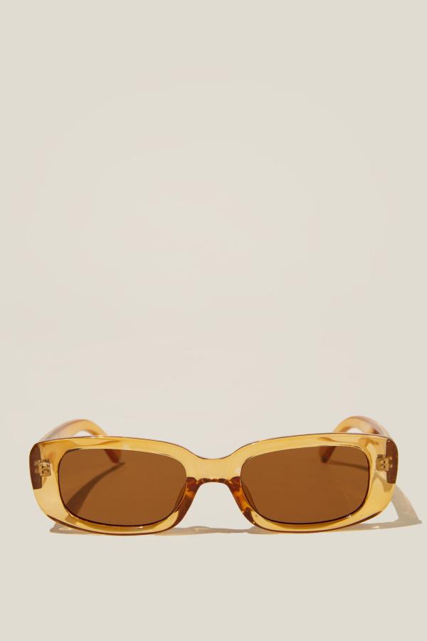 Rubi - Abby Rectangle Sunglasses - Caramel