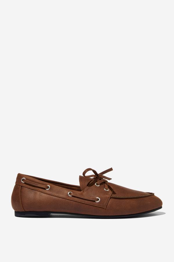 Rubi - Billie Boat Shoe - Brown distressed