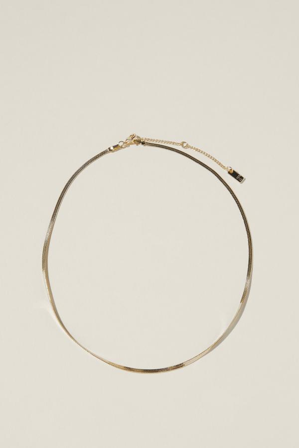 Rubi - Fine Chain Necklace - Gold plated fine herringbone