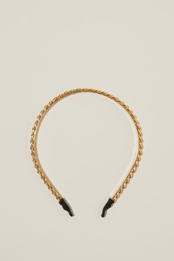 Rubi - Hannah Hard Headband - Gold chain