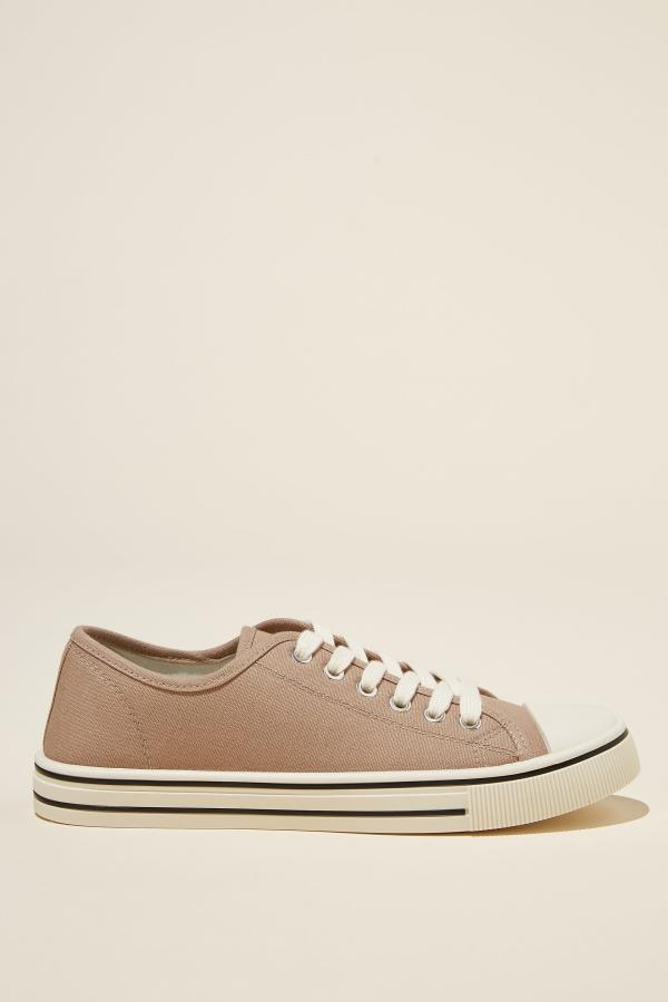 Rubi - Harlow Lace Up Plimsoll - Latte