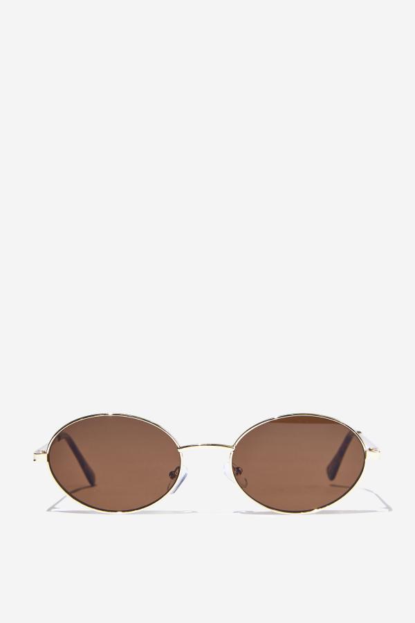 Rubi - Lisa Metal Sunglasses - Brown/gold