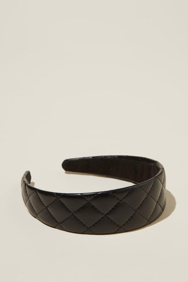 Rubi - Paris Padded Headband - Black quilted