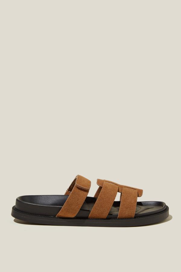 Rubi - Sammy Multi Strap Slide - Tan micro