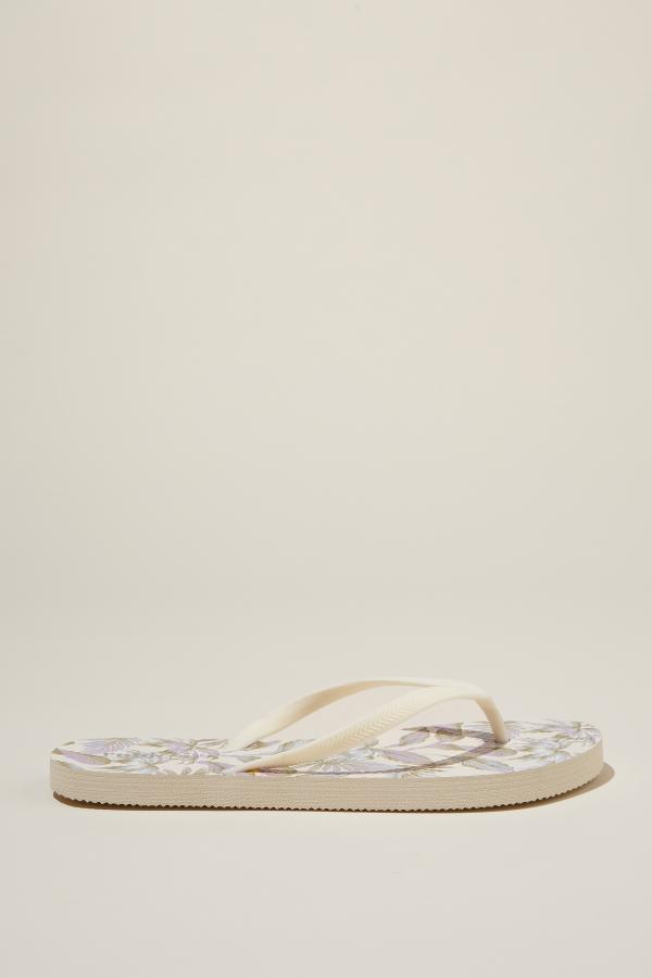 Rubi - The Rubi Flip Flop - Tropical palm lilac/ecru