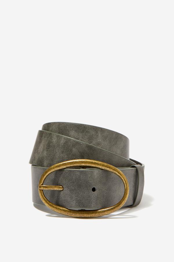 Supré - Antique Buckle Belt - Distressed black/antique gold