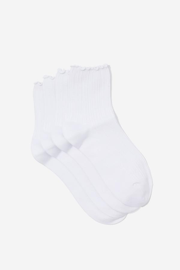 Supré - Hannah Pointelle Sock 2 Pack - White