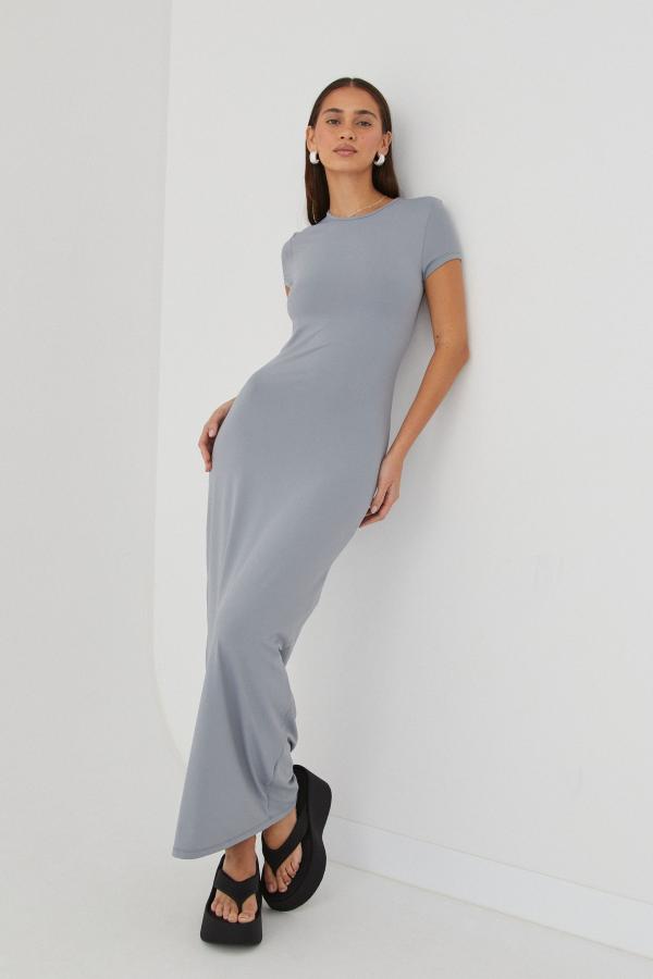 Supré - Luxe Short Sleeve Maxi Dress - Moonlight grey