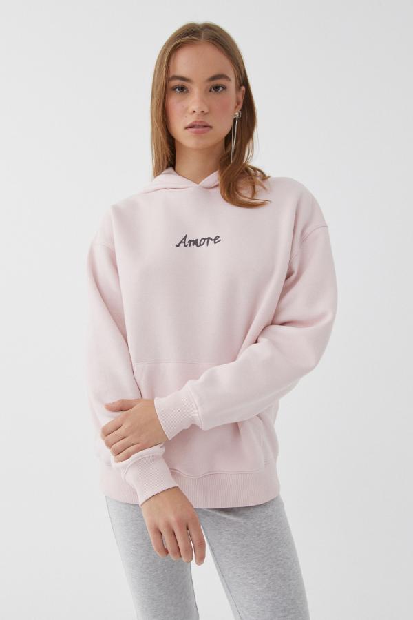 Supré - Paige Oversized Printed Hoodie - Gloss pink/amore