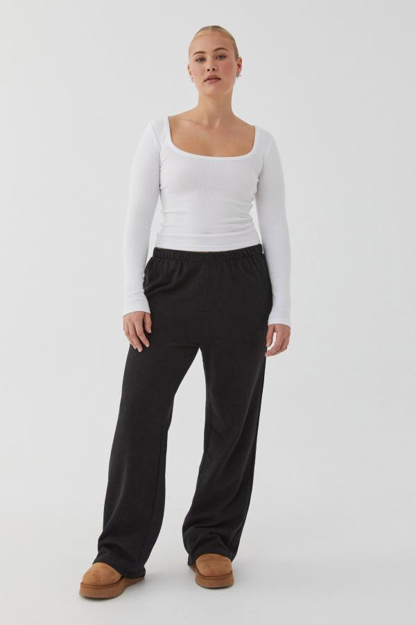 Supré - Relaxed Wide Leg Track Pant - Black