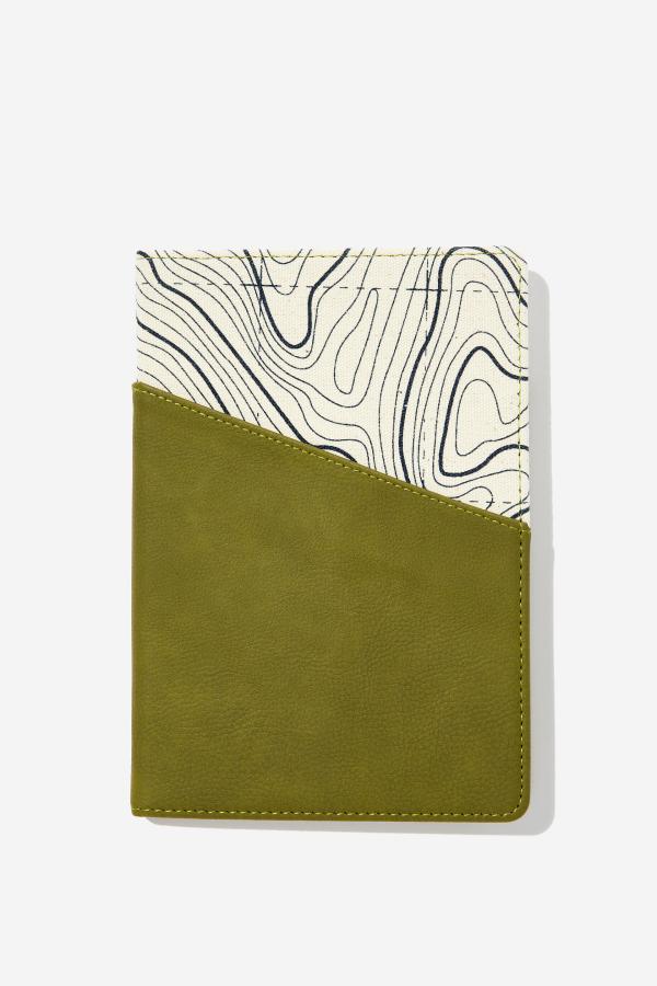 Typo - A5 Arlow Journal - Olive and topographic trail