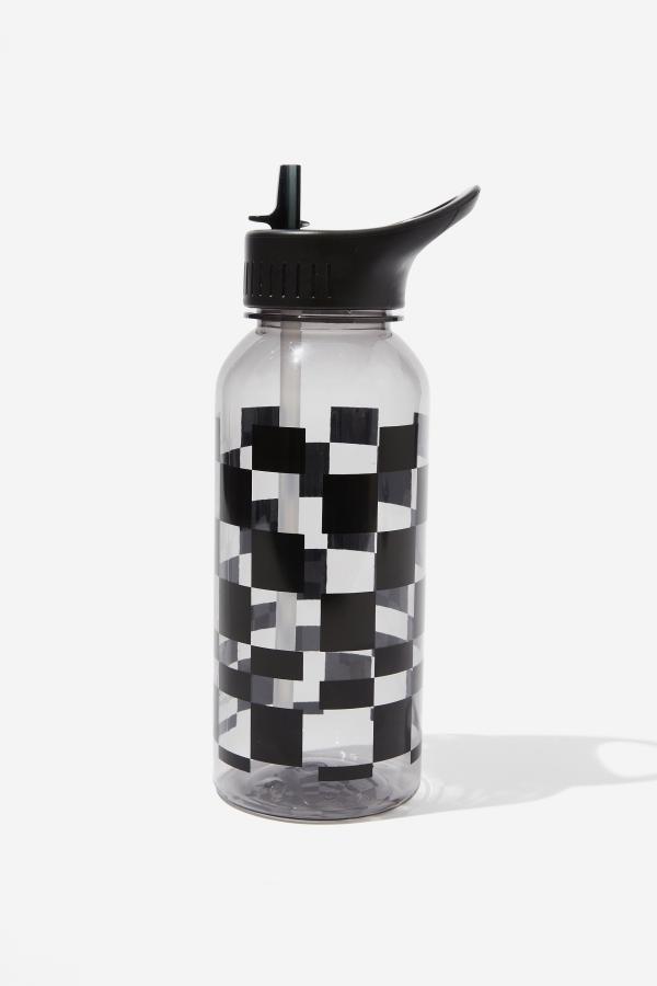 Typo - Drink It Up Bottle - Checkerboard black and grey