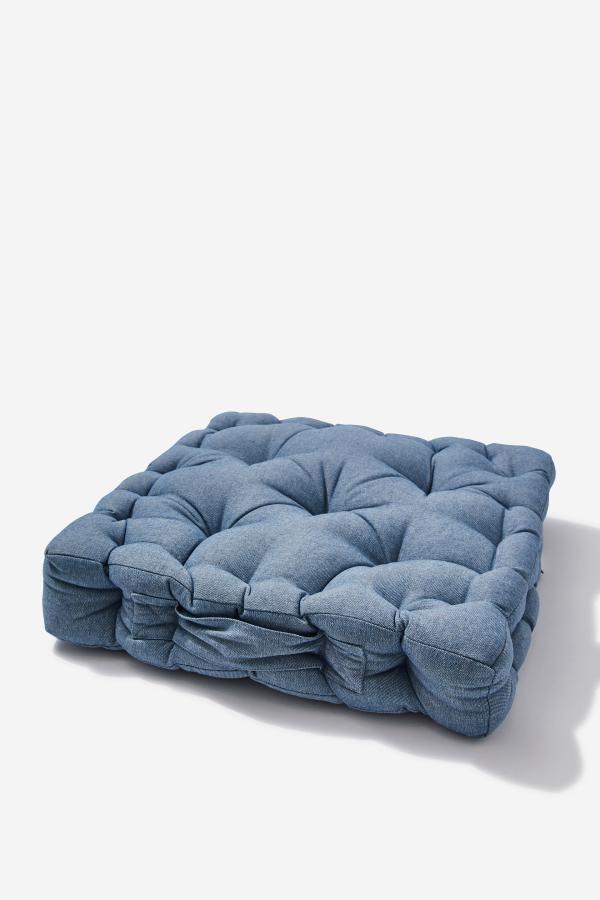 Typo - Floor Cushion - Denim blue