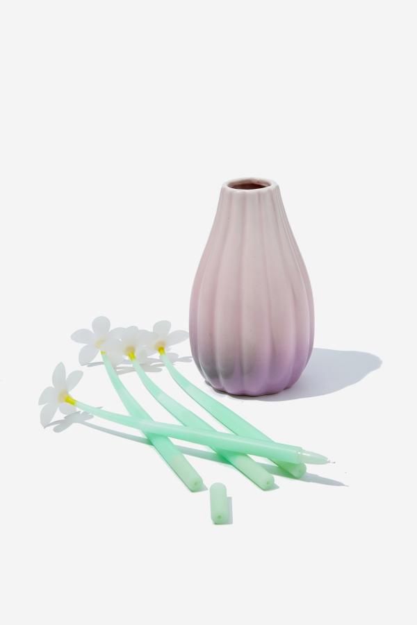 Typo - Flower Vase Pen Set - Soft pop pink