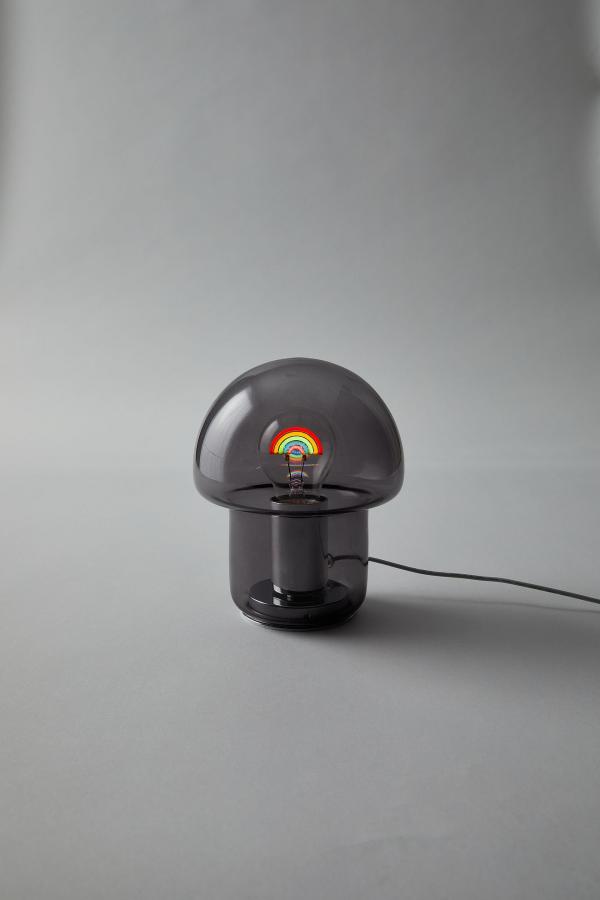 Typo - Glass Lamp Filament Globe - Black rainbow