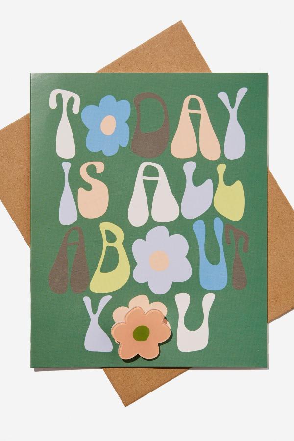 Typo - Premium Badge Card - Daisy today is all about you