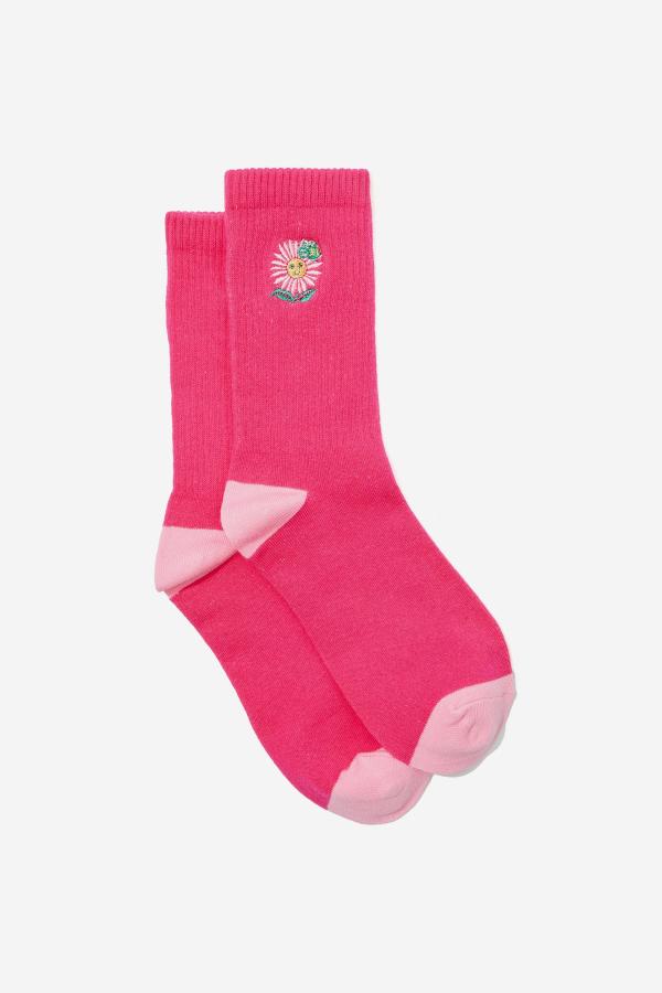 Typo - Socks - Tube emb flower bee