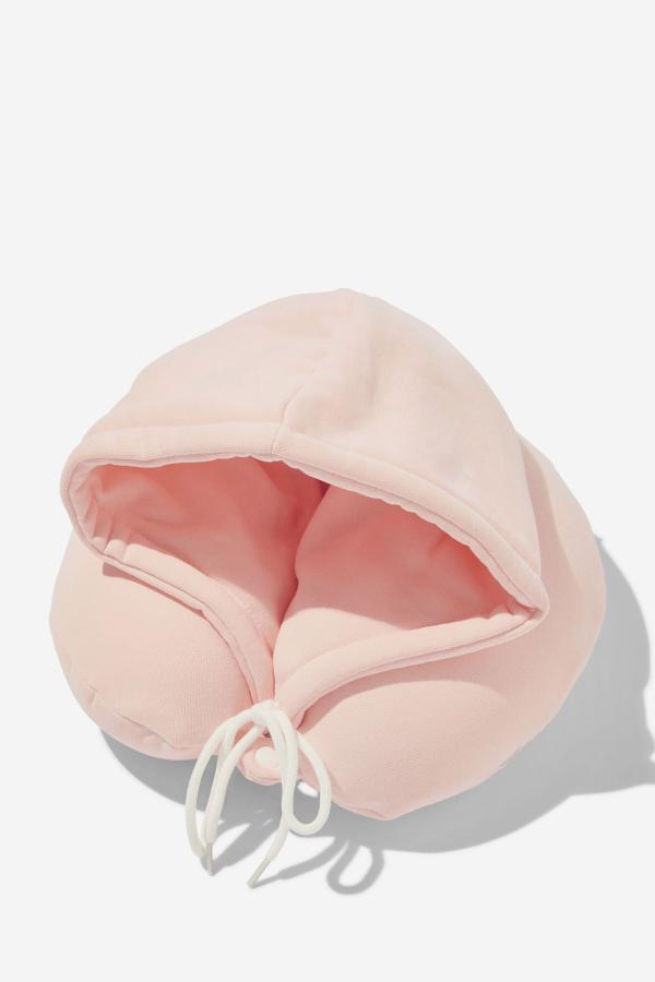 Typo - Travel Hoodie Neck Pillow - Ballet blush