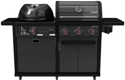 Coleman Revolution Duel Fire with Side Burners - Black Matte