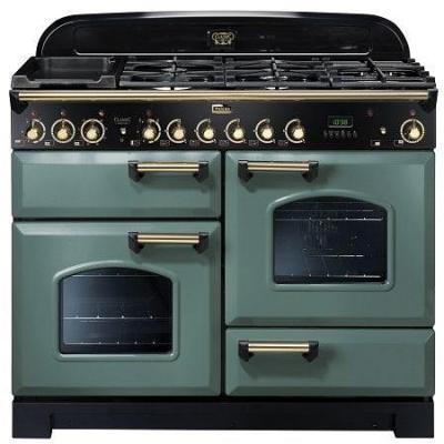 Falcon 110cm Classic Deluxe Dual Fuel Range Cooker - Mineral Green Brass