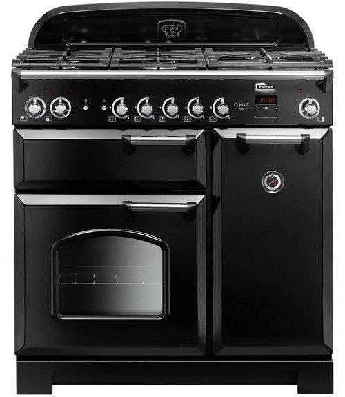 Falcon 90cm Classic Gas Cooker - Black/Chrome