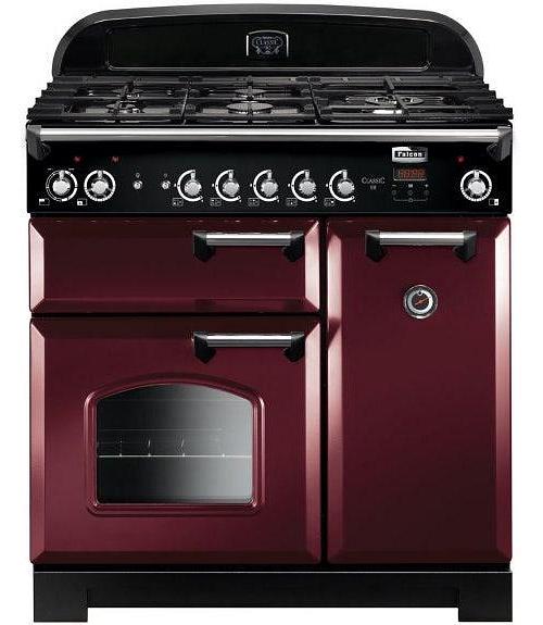 Falcon 90cm Classic Gas Cooker - Cranberry/Chrome