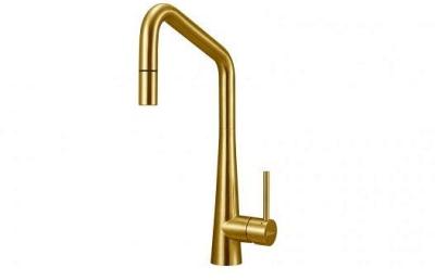 Oliveri Essente Square Goose Neck Mixer Tap - Gold