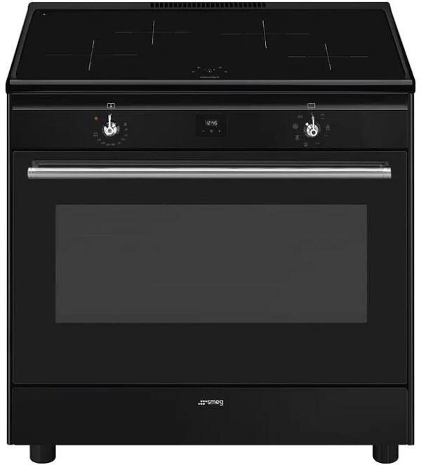 Smeg 90cm Free Standing Black Upright Induction Hob - Matte Black