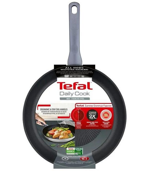 Tefal 28cm Daily Cook Induction Frypan - Stainless Steel