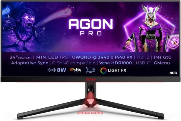 AOC AGON AG344UXM 34 170Hz 1ms Freesync and G-Sync Gaming Monitor