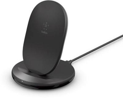 Belkin 15W Wireless Charging Stand 24W QC 3.0 Wall Charger Black- Qi