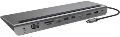 Belkin USB-C 11-in-1 Multiport Dock Silver, Multimedia &Ethernetports-INC004btSGY