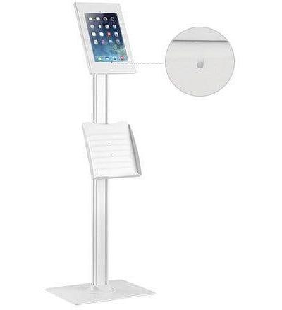 Brateck Anti-theft Tablet Kiosk Floor Stand with Catalogue holder