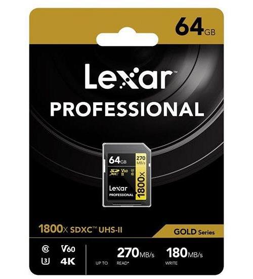 Lexar Professional 1800X SDXC UHS-II SD Card - 64GB