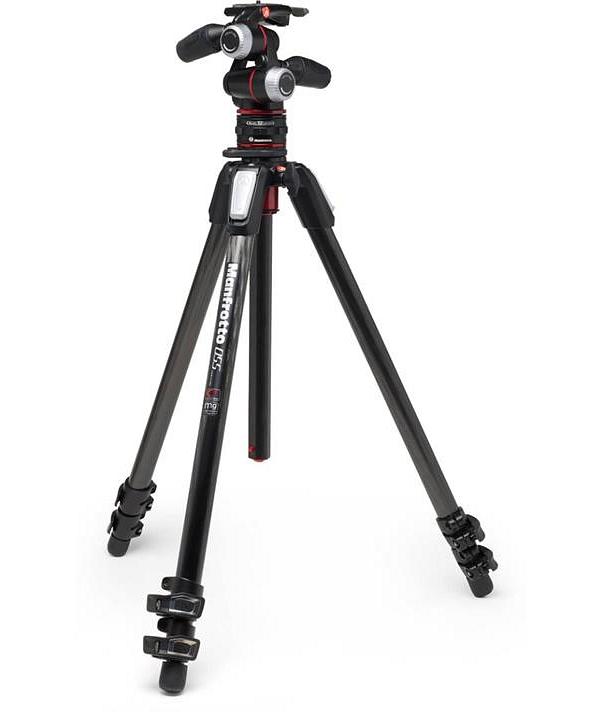 Manfrotto MT055CXPRO3 Carbon Fiber Tripod with MHXPRO-3W Head & Move Quick Release Kit