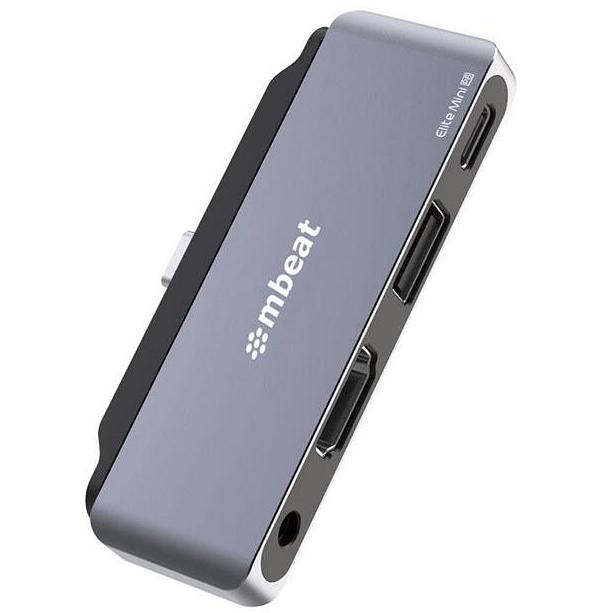 Mbeat Elite Mini 4-In-1 USB-C Mobile Hub for iPad Pro, USB-C Tablet & Laptop