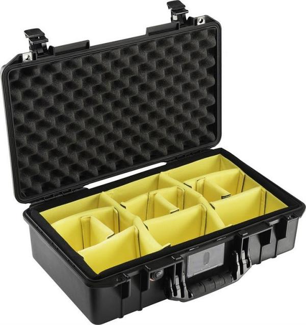 Pelican 1525 Air Case with Padded Yellow Dividers - Black