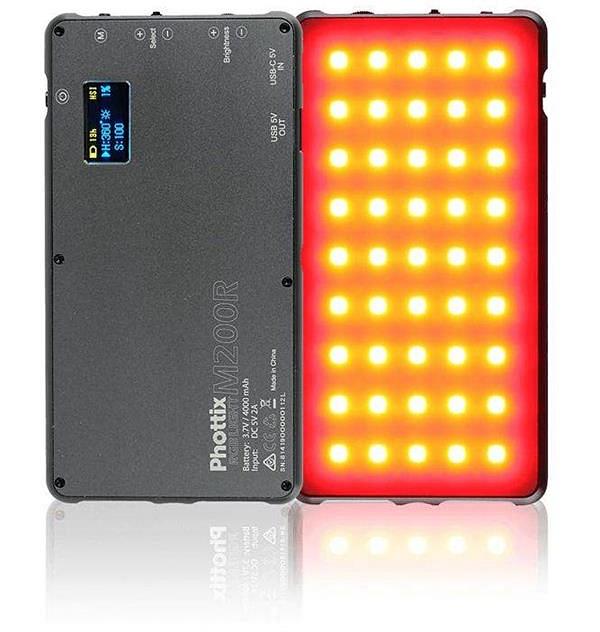 Phottix M200RGB Pocket LED RGB Light with Power Bank for Mobile Phones
