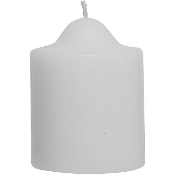 White Unscented Pillar Dome Candle (76x76mm)