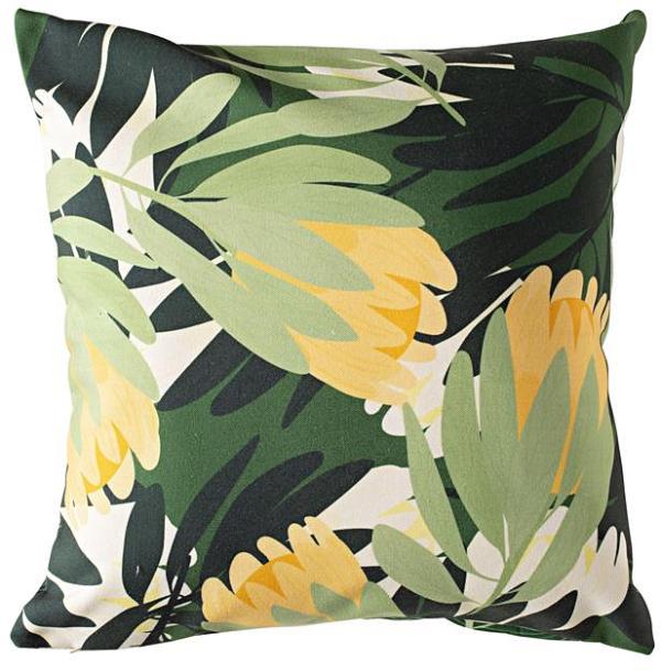 Aruba Outdoor Indoor Yellow Flower Cushion 50x50cm