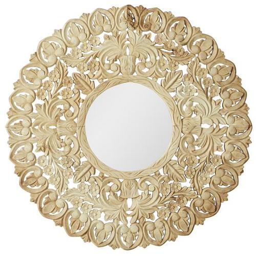 Aviva Carved Round Mirror 90x90x2cm