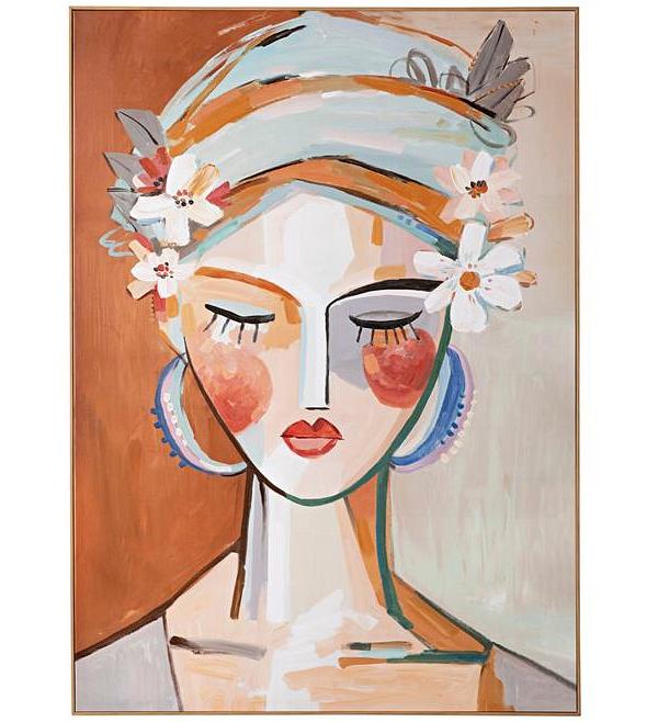 Claudette Abstract Female Face Framed Print 140x100cm