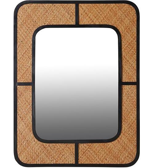 Cleo Black Trim Cane Mirror 91x2.5x122cm