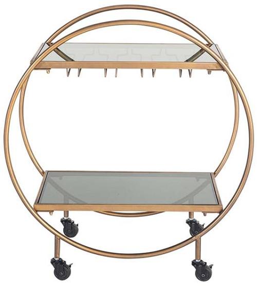 Dominique Drinks Trolley Gold 77x71x36cm