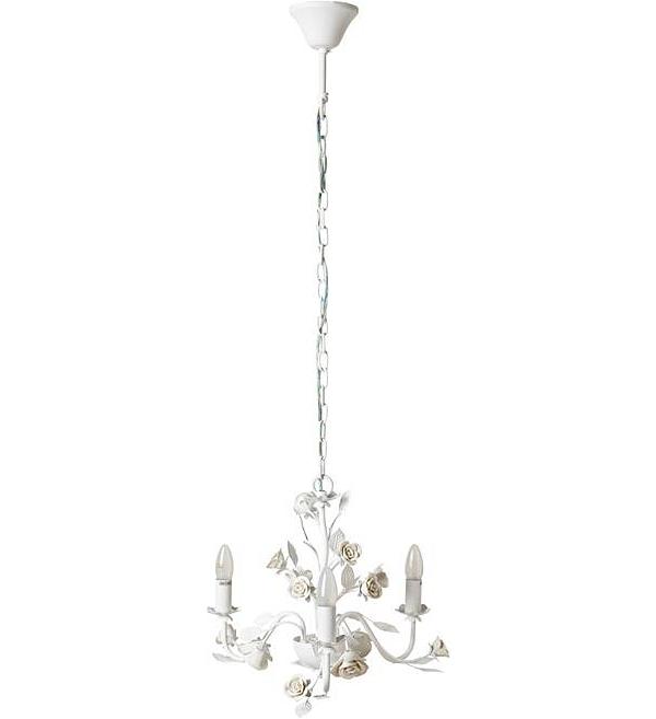 Ellina White Floral 3 Light Chandelier